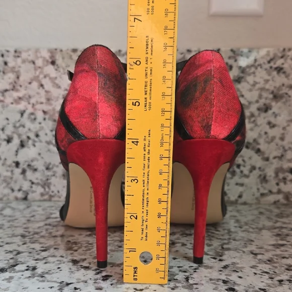 Charles David Black and Red Strappy Heels - Picture 7 of 9